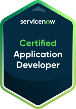ServiceNow Certified Application Developer badge